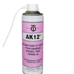 AK12 - Dégraissant puissant. Décapant des encres, des graffitis, et de certains vernis de circuits imprimés