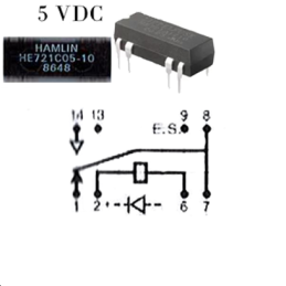 Relais Reed, SPDT, 5 VDC, HE700, Traversant, 200 ohm, 250 mA