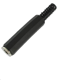 JACK FEMELLE 6.35mm MONO NICKELE NOIR AVEC CAPOT EN CAOUTCHOUC