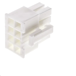 Boitier de connecteur Clip isolé, 4 contacts sur 2 rangs, pas 4.2mm, Droit, Montage sur câble, série Mini-Fit