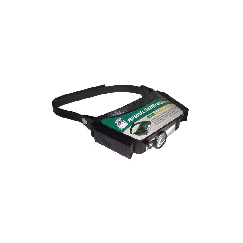 Loupe binoculaire à visière mobileSerre tête avec réglageDouble éclairage droite et gauche 4 piles LR3 non fournies3 grossisseme