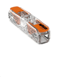 WAGO CAGE CLAMP®Borne à leviers Inline Pour tous types de conducteurs max. 4 mm² 2 conducteurs face à face Couleur du boîtier tr