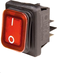 Inter Bascule Rectangle Rouge Étanche (IP65)MolvenoRocker Switch B4MASK48N1E21000DPSTFaston 6.35mmblack22x30mm250VAC16ASurface a