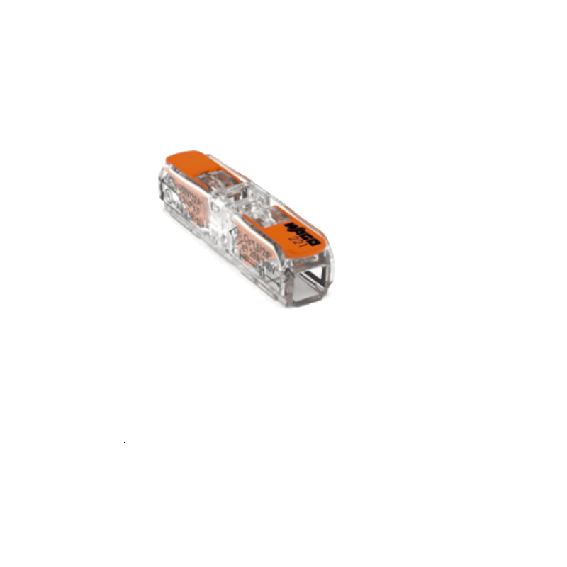 WAGO CAGE CLAMP®Borne à leviers Inline Pour tous types de conducteurs max. 4 mm² 2 conducteurs face à face Couleur du boîtier tr