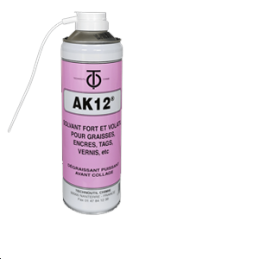 AK12 - Dégraissant puissant. Décapant des encres, des graffitis, et de certains vernis de circuits imprimés