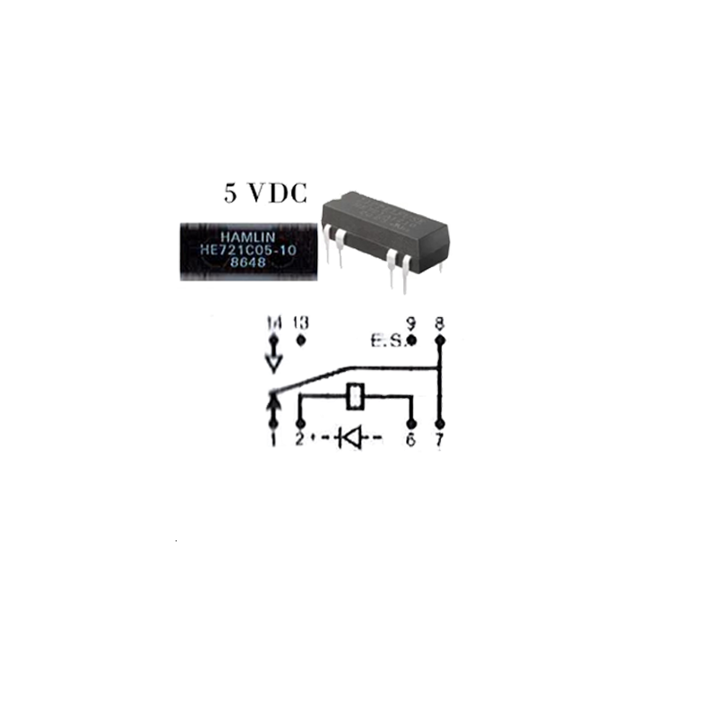 Relais Reed, SPDT, 5 VDC, HE700, Traversant, 200 ohm, 250 mA