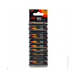 Pile 1.5V Saline  LR03 AAA par 10